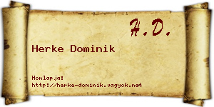 Herke Dominik névjegykártya
